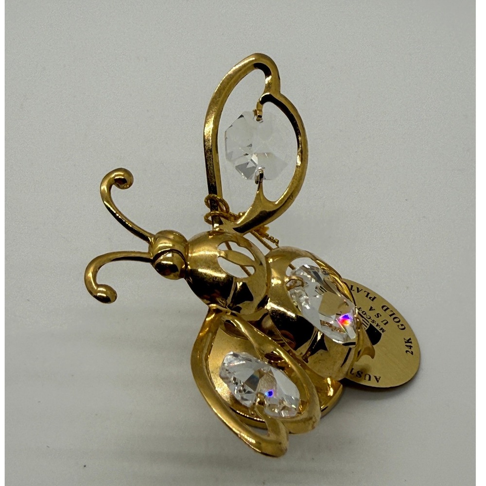 Mascot Austrian Crystal 24k Gold Plated Butterfly